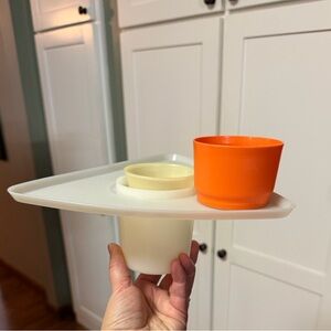 Set of two Vintage 1960/70s Tupperware Snack Trays 734-1 & 734-2